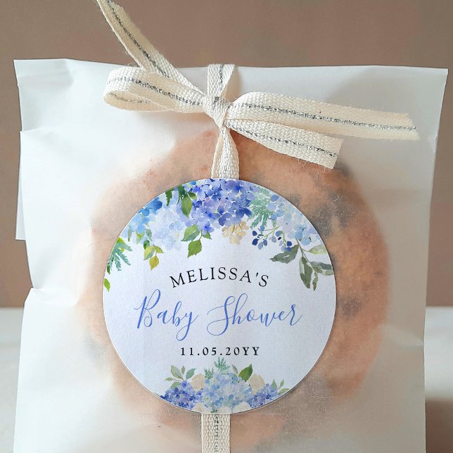 Carolina Bloom Bouquet | Baby Shower Classic Round Sticker (Creator Uploaded)