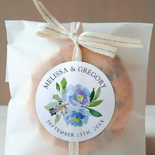 Carolina Bloom   Wild Floral Wedding Classic Round Sticker