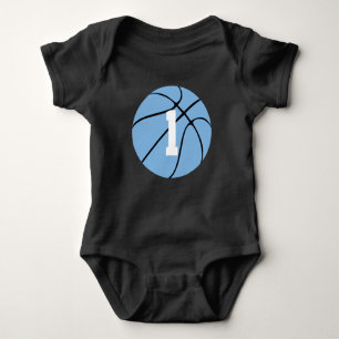 Carolina Blue Basketball Jersey Number Baby Baby Bodysuit