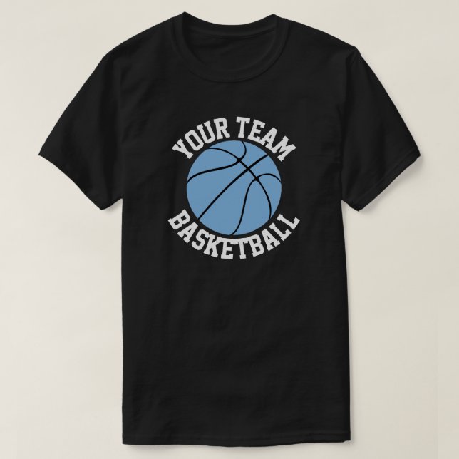 Carolina Blue Basketball Team, Player & Number T-Shirt (Design Front)