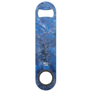 Carolina Blue Black White Bottle Opener