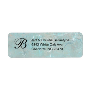 Carolina Blue Concrete Monogram Return Address Lab Label