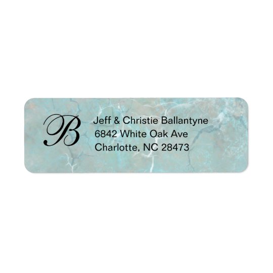 Carolina Blue Concrete Monogram Return Address Lab Return Address Label