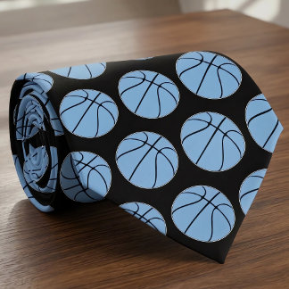 Carolina Blue / Light Blue Basketball Coach Sports Tie