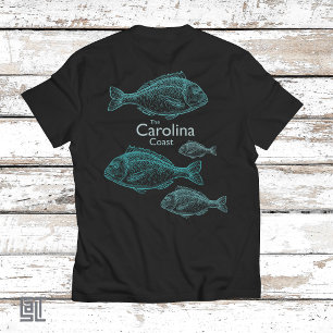 Carolina Coast Vintage Turquoise Saltwater Fish T-Shirt