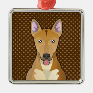 Carolina Dog Cartoon Paws Metal Ornament