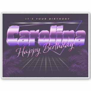 Carolina Name Vorname retro Sticker Geburtstag