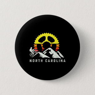 Carolina North Mountain Biking Retro Bike Rider Mt 6 Cm Round Badge