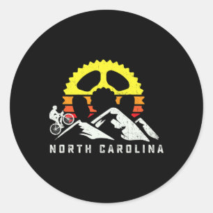 Carolina North Mountain Biking Retro Bike Rider Mt Classic Round Sticker