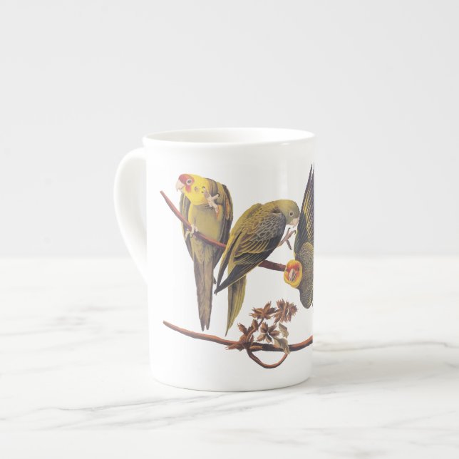 Carolina Parakeet Trio Bone China Mug (Front Left)