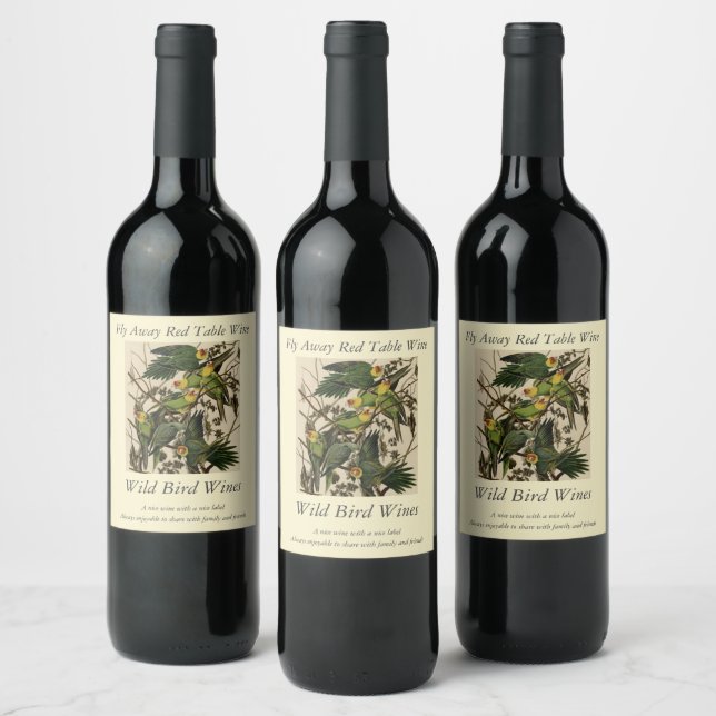 Carolina Parrot from Audubon's Birds of America Wine Label (Bottles)