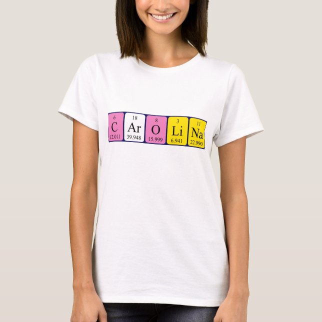 Carolina periodic table name shirt (Front)