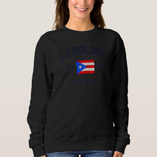 Carolina Puerto Rico Vintage Boricua Flag Athletic Sweatshirt