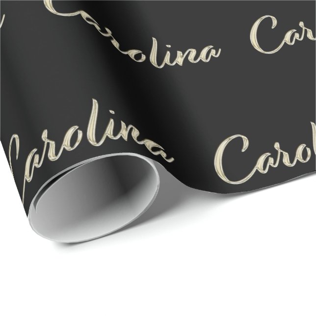 Carolina white gold hand writing gift wrapping paper (Roll Corner)