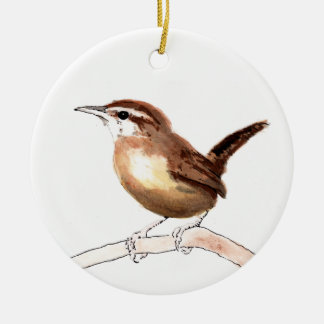 Carolina Wren Art Ceramic Ornament