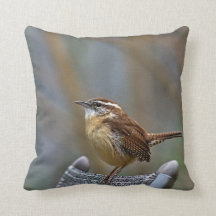 Carolina Wren Throw Pillow