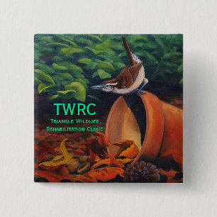 Carolina Wren, Triangle Wildlife Rehabilitation... 15 Cm Square Badge