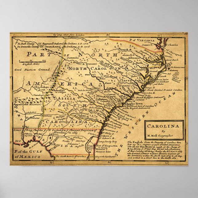 CarolinaPanoramic Map Poster (Front)