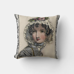 Caroline, Jane Austen inspired black, romantic Cushion