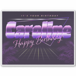 Caroline Name Vorname retro Sticker Geburtstag