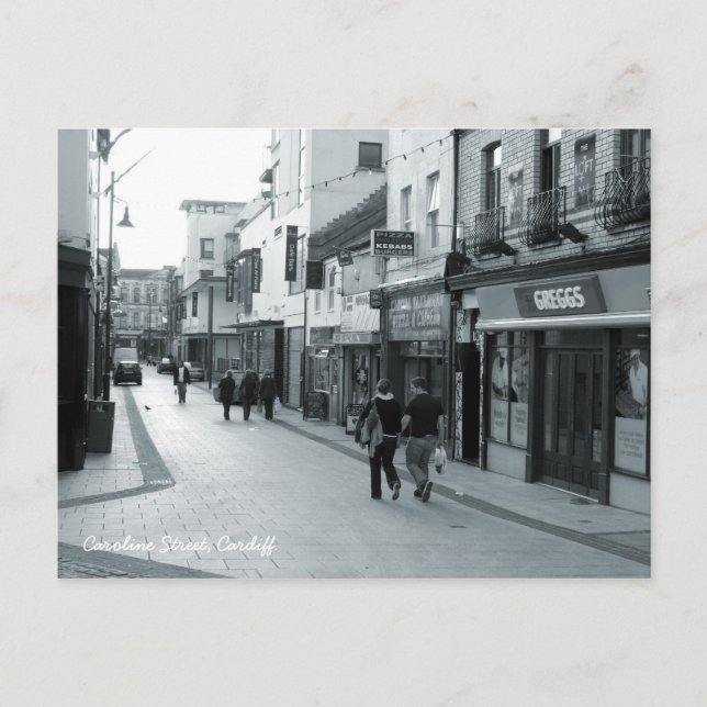 Caroline Street, Cardiff. Postcard (Front)