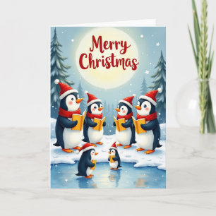 Caroling Birds Christmas Card