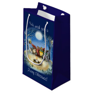 Caroling Birds Christmas Small Gift Bag