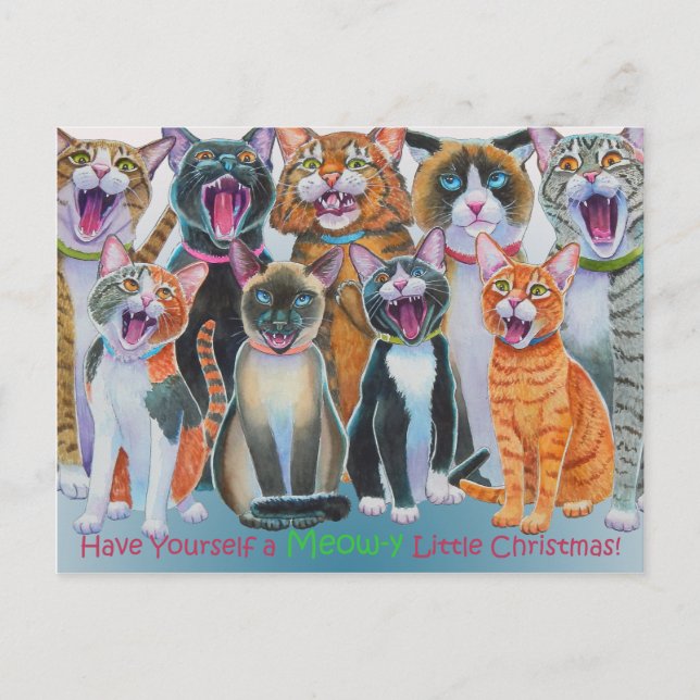 Caroling Cats Postcard (Front)