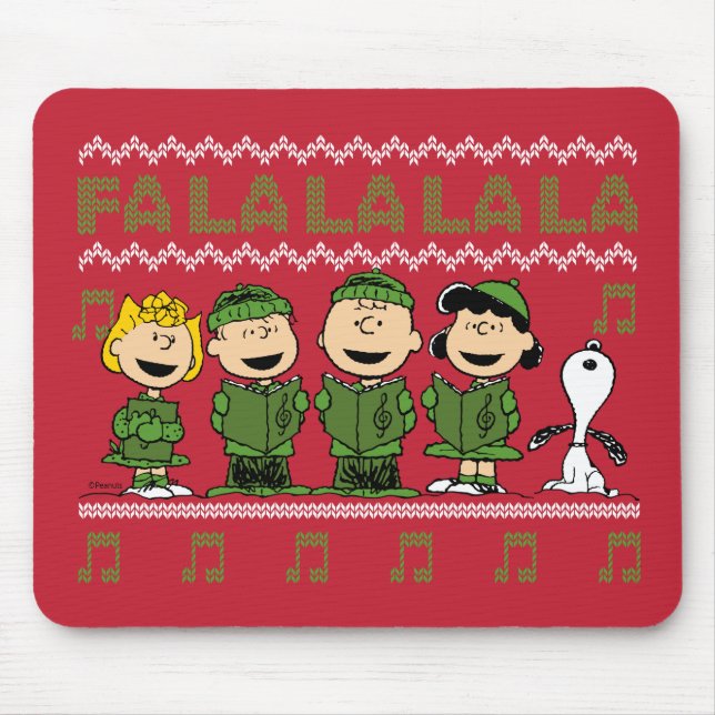 Caroling Christmas Sweater Graphic Mouse Pad (Front)