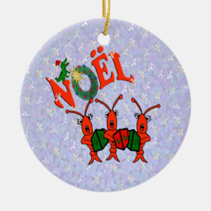 Caroling Crawfish with Alligator Ornament