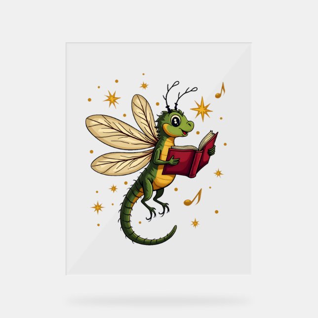 Caroling Dragonfly Acrylic Sign (Front)