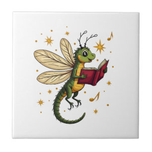 Caroling Dragonfly Ceramic Tile