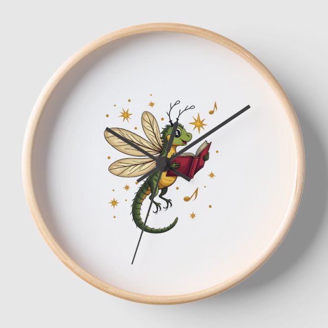 Caroling Dragonfly Clock (Front)