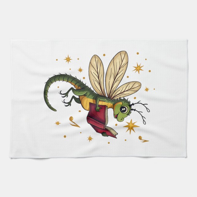 Caroling Dragonfly Tea Towel (Horizontal)