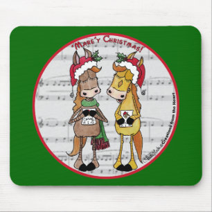 Caroling Horses- 'Mare'y Christmas Mouse Pad