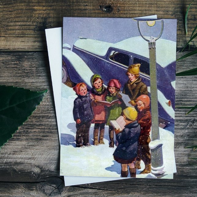 Caroling in the snow holiday card (Creator Uploaded)