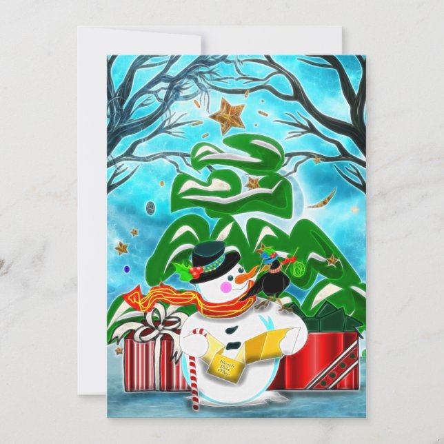 Caroling Snowman CUSTOM PARTY Invitation (Front)