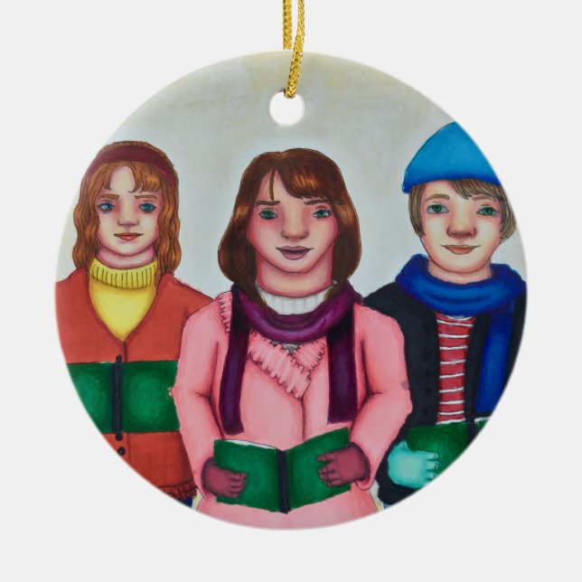 Caroller Trio Christmas Ornament (Front)