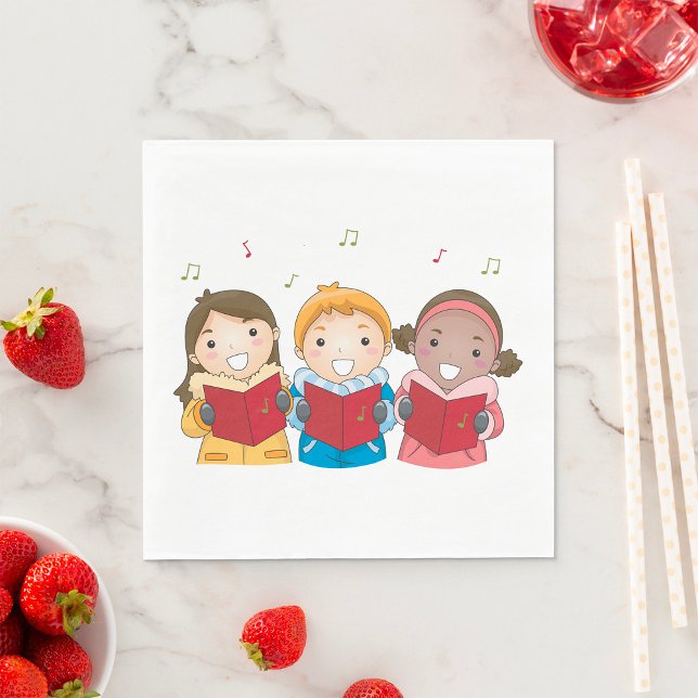 Carolling Children Napkin (Creator Uploaded)