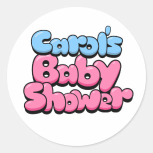 Carol's Baby Shower Classic Round Sticker