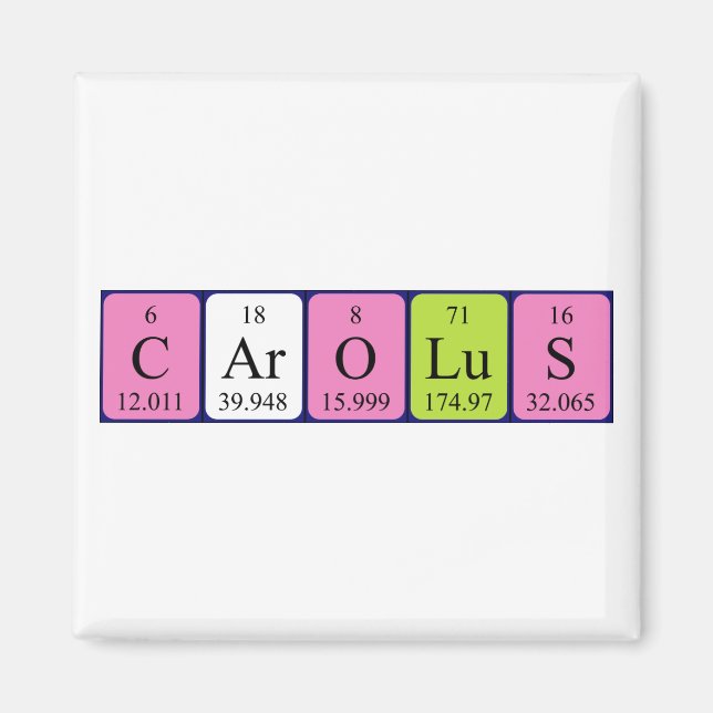 Carolus periodic table name magnet (Front)