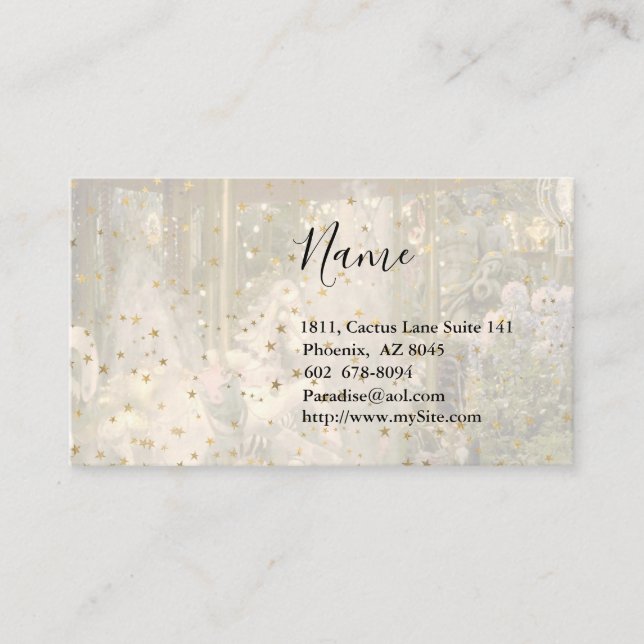 Carousel and Golden Stars Business Card (Front)