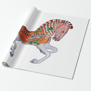Carousel Animal Quagga Zebra Photo Gift Wrap Paper