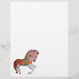 Carousel Animal Quagga Zebra Photo Notes Custom Letterhead