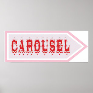 Carousel Arrow Sign Carnival Circus Birthday RT