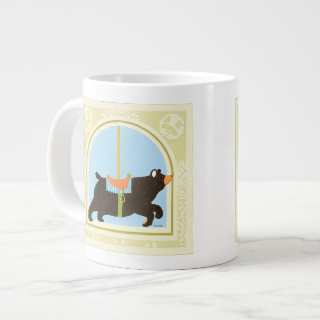 Carousel Bear by June Erica Vess Large Coffee Mug (Front Left)