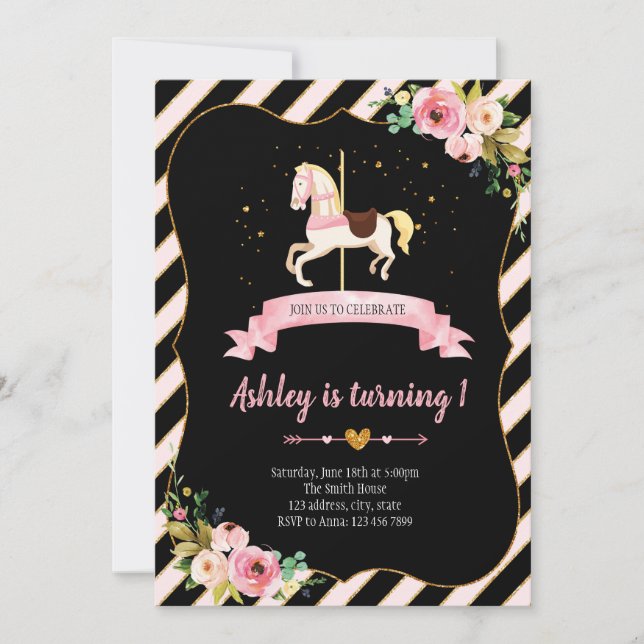 Carousel birthday invitation (Front)