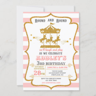 Carousel birthday invitation Carnival birthday