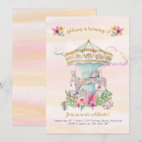 Carousel Birthday party Invitation