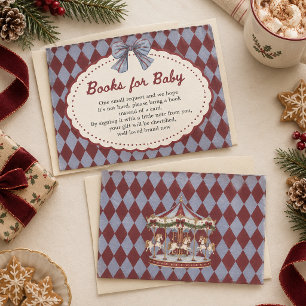 Carousel Bow Christmas Baby Shower Books for Baby Enclosure Card